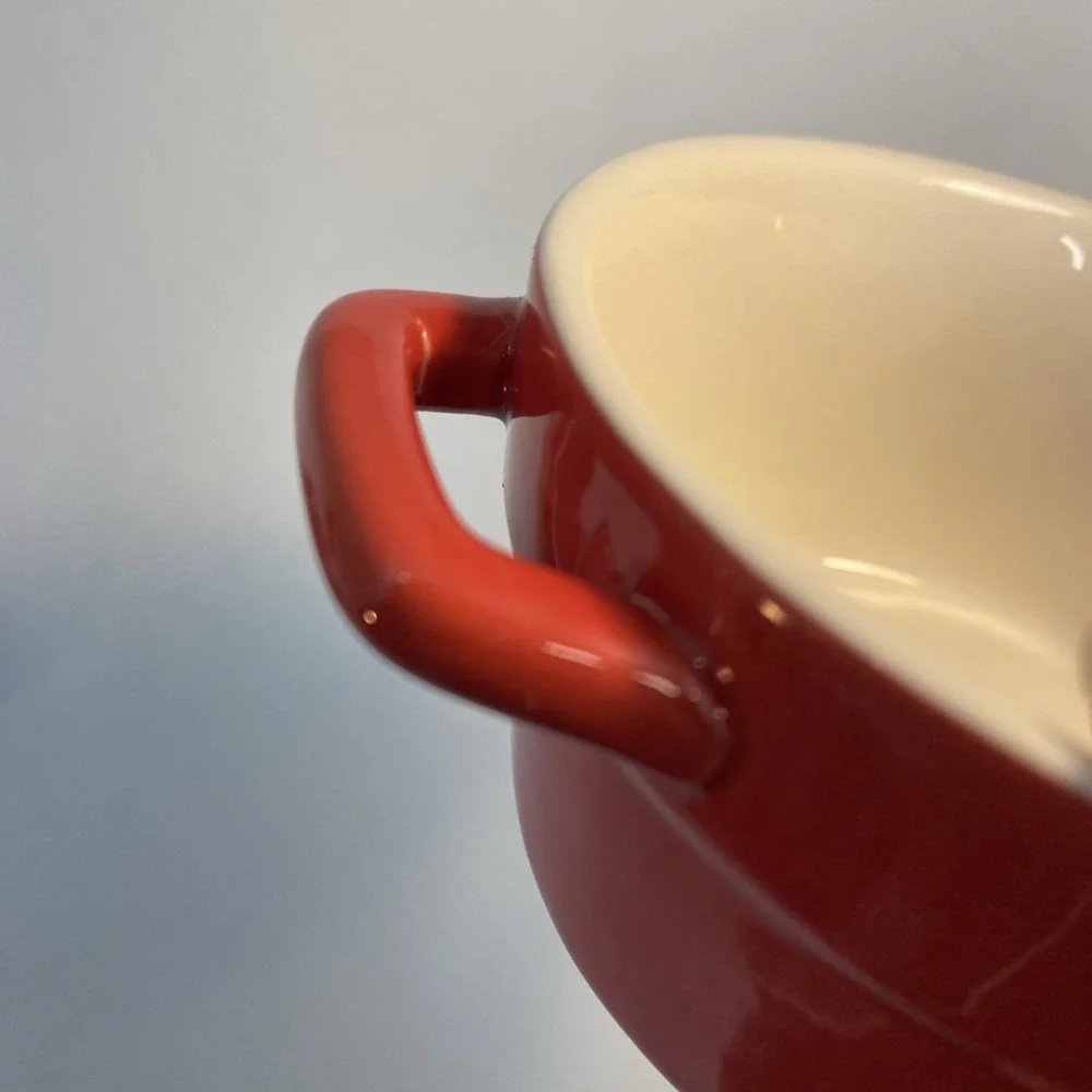 Martha Stewart Stoneware Red Round‎ Small Baking Dish Lid Exclusively Macys x2